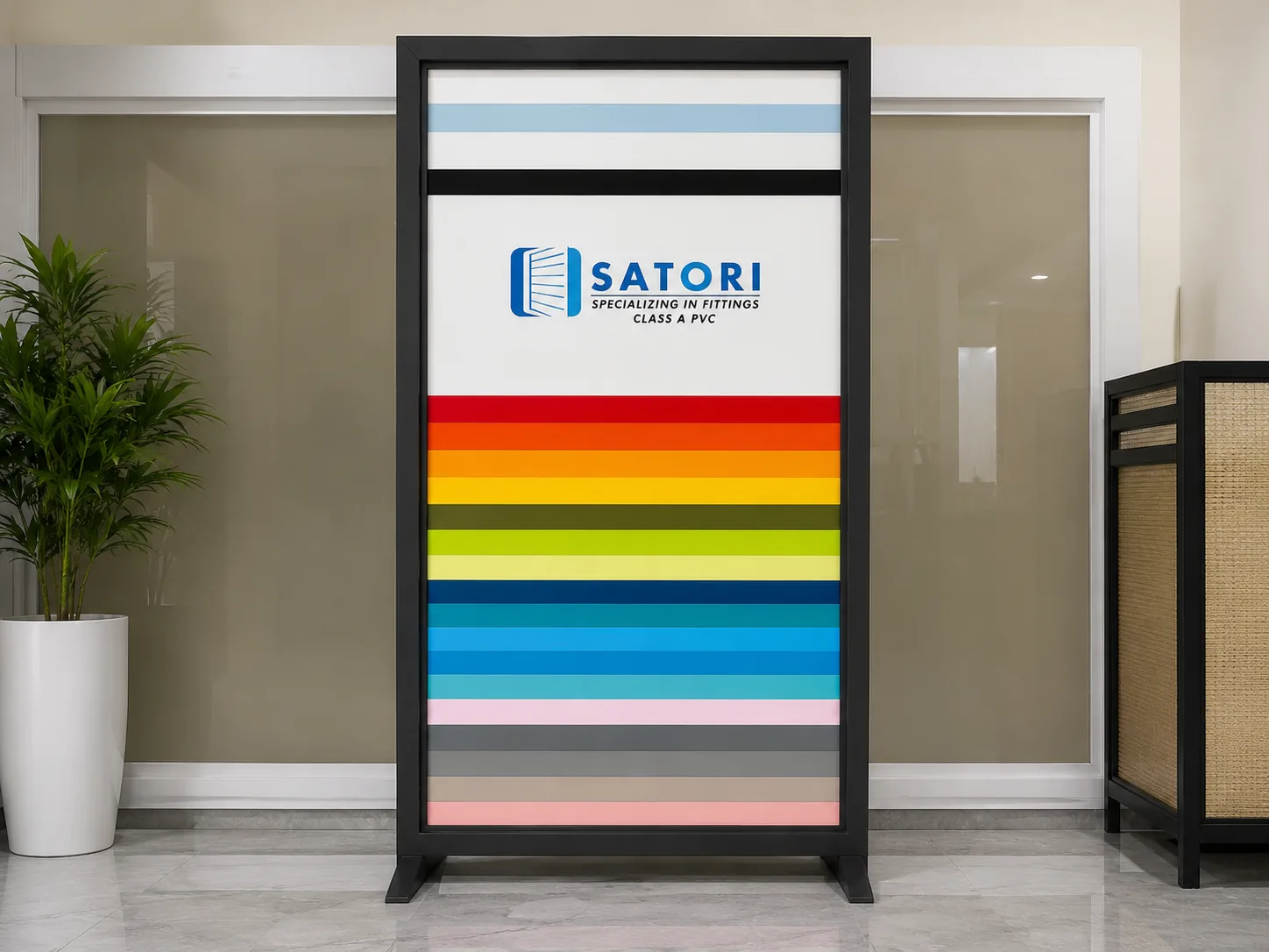 SATORI PVC shutter colour sample display, Class A PVC finishes